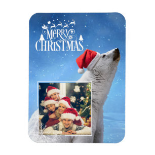Íman Cartão de Ímã de Foto de Natal do Urso Polar