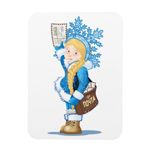 Íman Cartão de Natal com desenho animado Snow Maiden -  (Vertical)