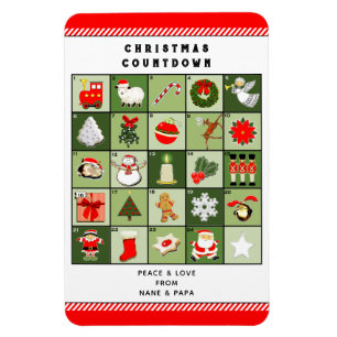 Íman Cartão de Natal do Calendário de Advento Criativo
