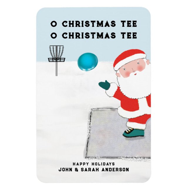 Íman Cartão de Natal engraçado de golfe de disco (Vertical)