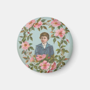 Íman Cartão de São Valentim Alemão Antigo Kitsch, 1884