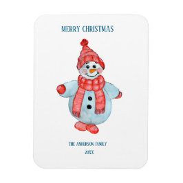 Íman Cartão de saudação de Natal de um boneco de neve