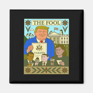 Íman Cartão de Tarot de Trump O Louco Impõe Tarifa Sobr