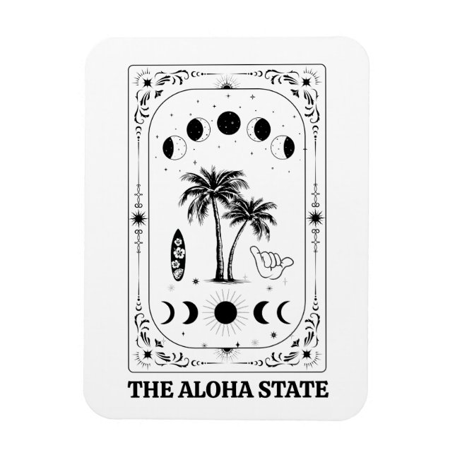 Íman Cartão de Tarot Havaí Estado Aloha Celestial Lembr (Vertical)