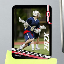 Cartão de Troca de Jogador de Lacrosse em Preto e