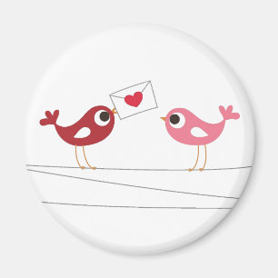 Íman Cartão do amor dos pássaros