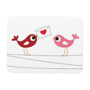 Íman Cartão do amor dos pássaros