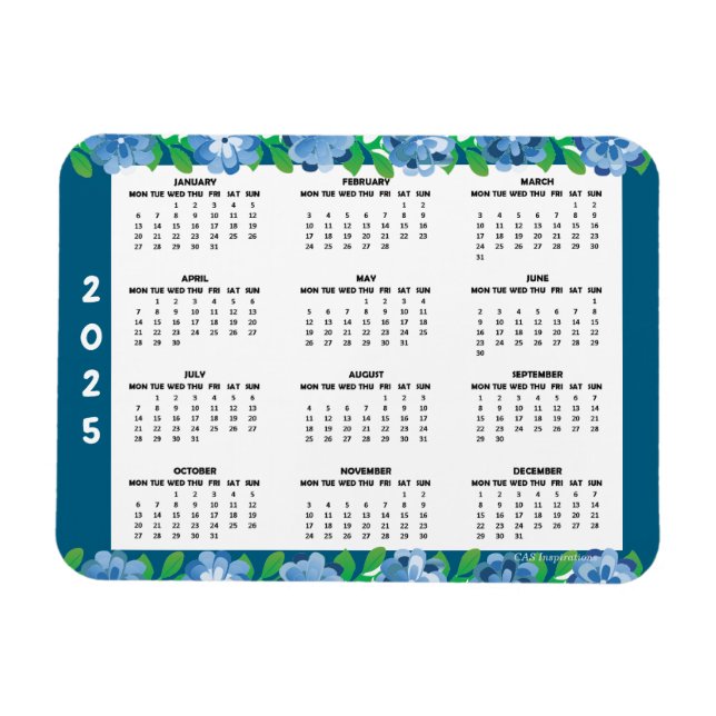 Íman Cartão Magnético 2025 para o Calendário da Apple d (Horizontal)