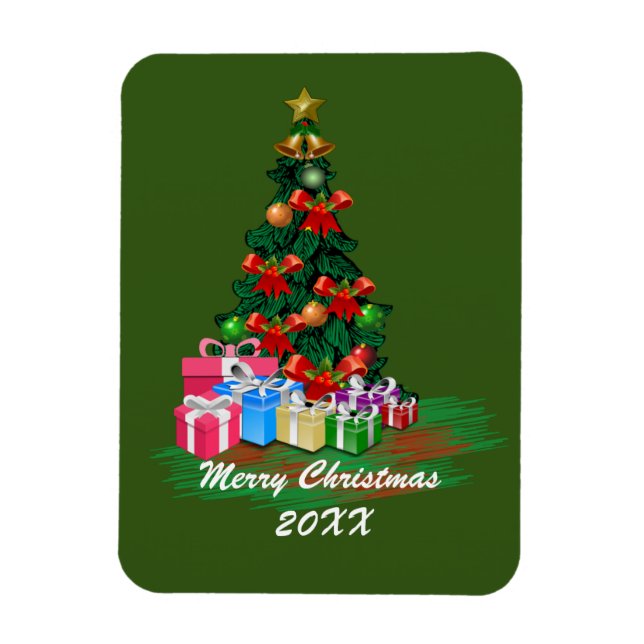 Íman Cartão Magnético de Árvore de Natal (Vertical)