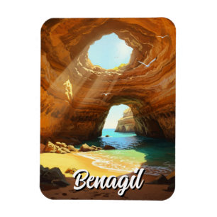 Íman Cartão postal Benagil Caves Algarve Portugal