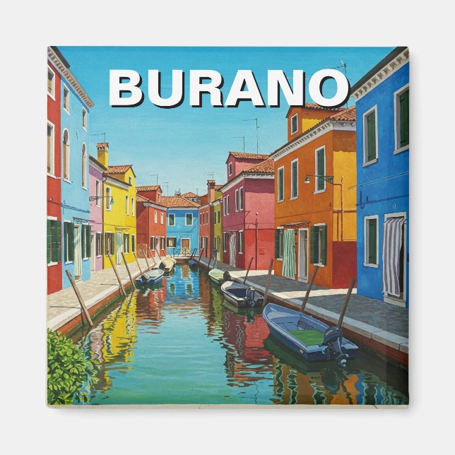 Íman Cartão postal Burano Itália (Frente)