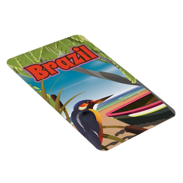 Íman cartão postal da praia brasileira impressão de via (Lado Direito)