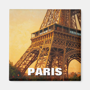 Íman Cartão postal de Cafés Torre Eiffel de Paris