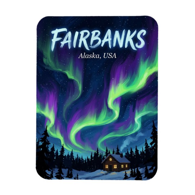 Íman Cartão Postal de Fairbanks Alasca (Vertical)