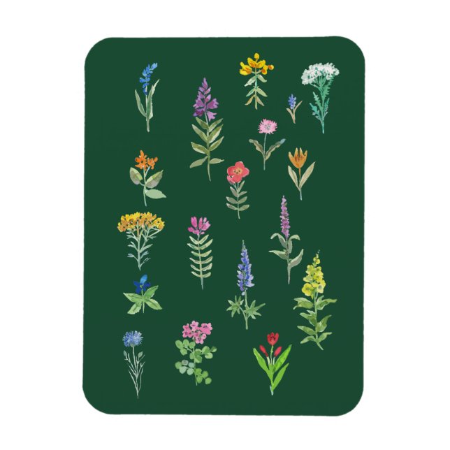 Íman cartão postal de flores de jardim (Vertical)