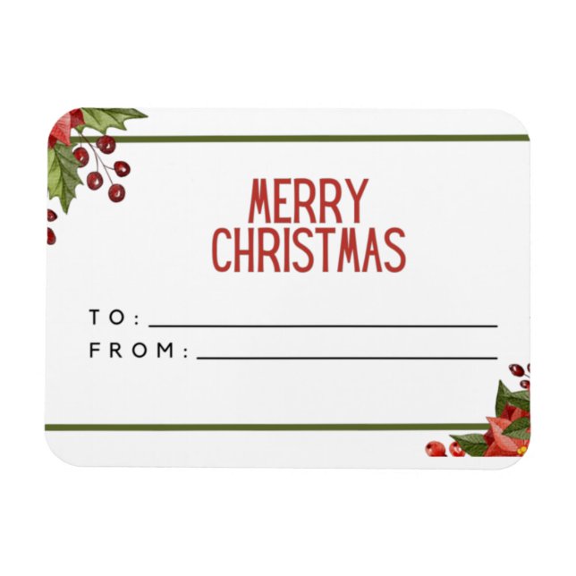 Íman Cartão postal de Natal Feliz (Horizontal)