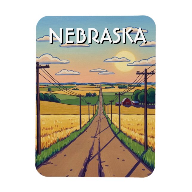 Íman Cartão Postal de Nebraska (Vertical)