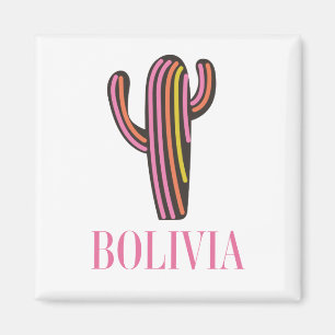 Íman Cartão postal de pôster de viagem de cacto da Bolí