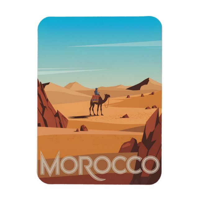 Íman Cartão postal de viagem para Marrocos presente de  (Vertical)