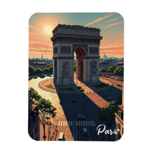 Íman Cartão Postal do Arco do Triunfo de Paris