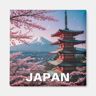 Íman Cartão postal do Monte Fuji Fujisan Cherry Blossom