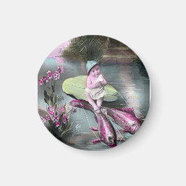 Íman Cartão postal francês de abril Vintage