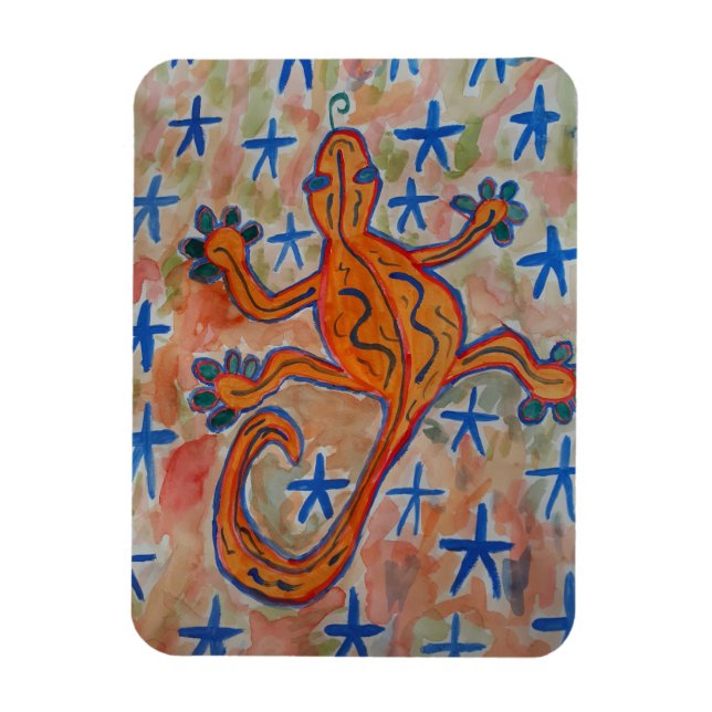 Íman Cartão-postal Gecko Laranja (Vertical)