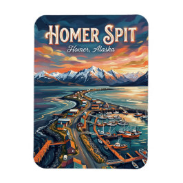 Íman Cartão Postal Homer Spit Alasca