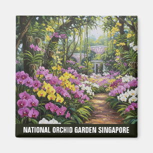 Íman Cartão postal nacional de Singapura para orquídea