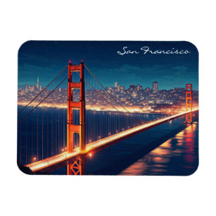 Íman Cartão postal noturno da Ponte Golden Gate de São