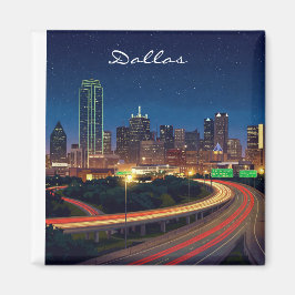 Íman Cartão-postal Noturno Dallas Texas