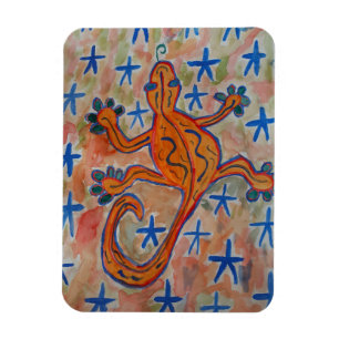 Íman Cartão-postal Orange Gecko