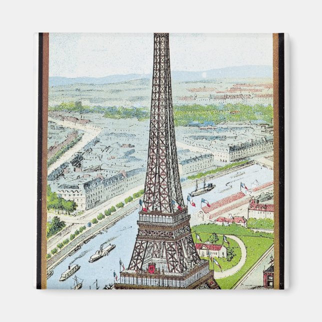 Íman Cartão-postal representando a Torre Eiffel (Frente)