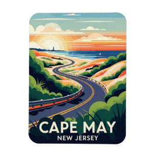 Íman Cartão-postal Viagem de Ilustração de Cabo de Maio