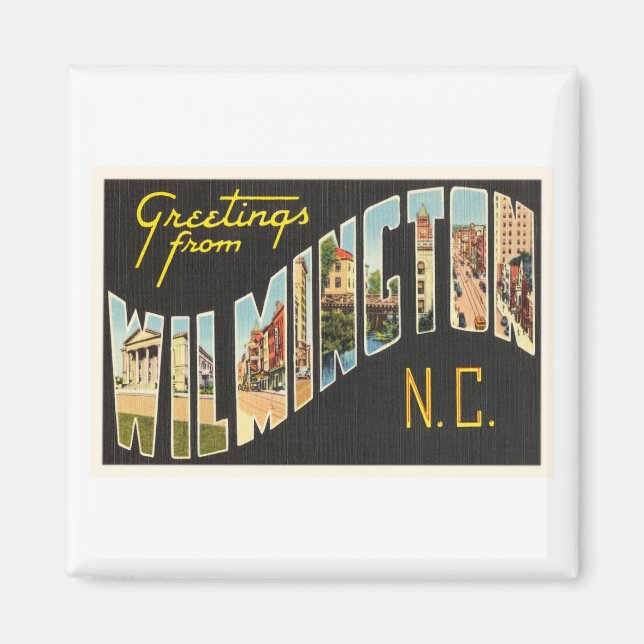 Íman Cartão-postal Wilmington North Carolina NC Old Vin (Frente)