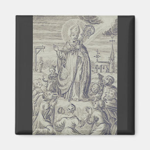 Íman Cartão Santo do Bispo Amandus de Maastricht