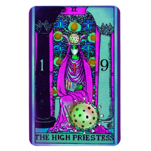 Íman Cartão Tarot de Coronavírus de Alta Sacerdotisa