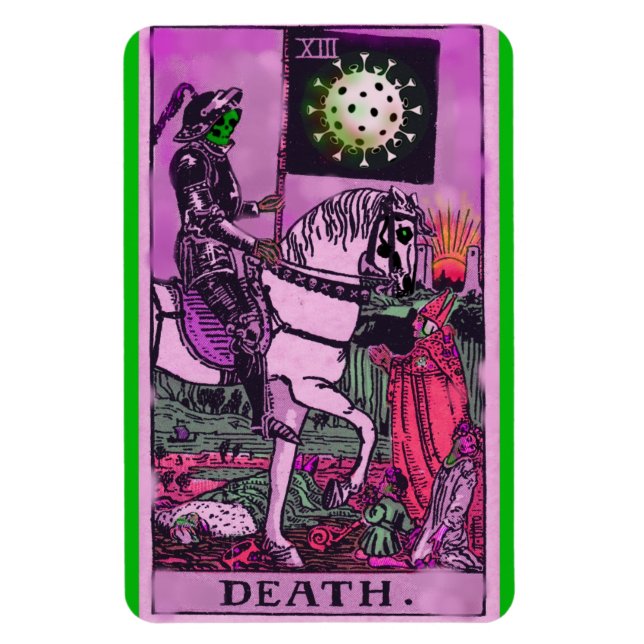Íman Cartão Tarot de Death Coronavirus (Vertical)