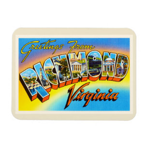 Íman Cartão velho das viagens vintage de Richmond