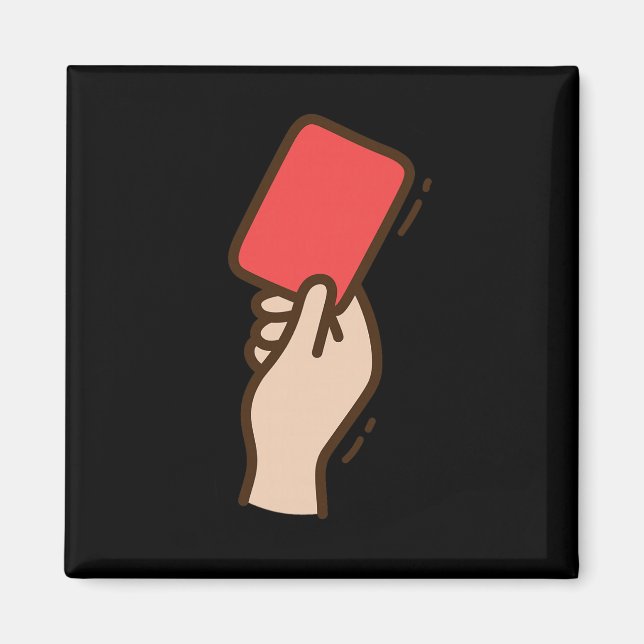 Íman Cartão Vermelho Engraçado de Futebol (Frente)