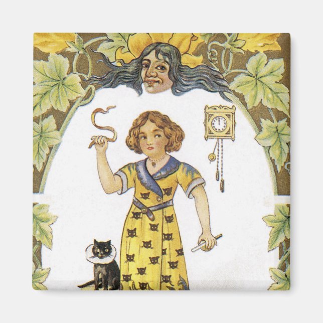 Íman Cartão Vintage Halloween (Frente)