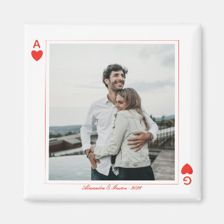 Íman Cartas de baralho coração amor ás simples