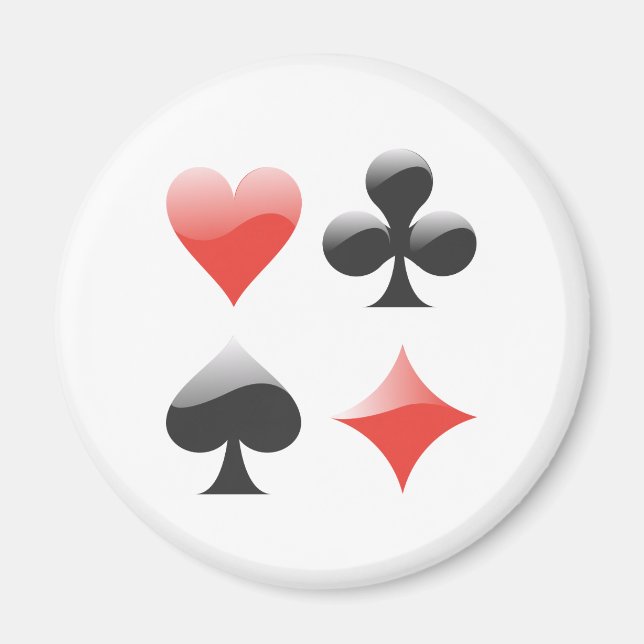 Íman Cartas de jogar cores playing cards suits (Frente)