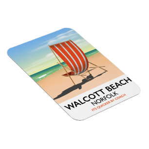 Íman Cartaz à beira-mar de Walcott Beach, Norfolk