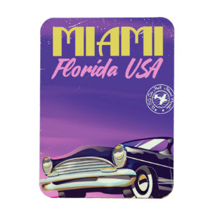 Íman Cartaz antigo de Miami Flórida EUA