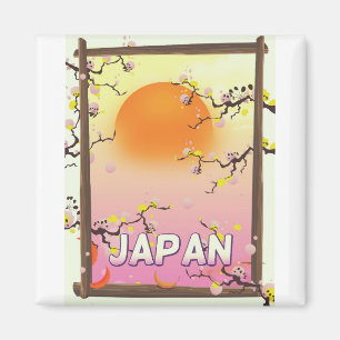 Íman Cartaz da árvore em flor do desenho japonês