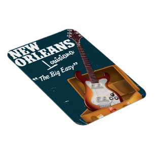 Íman cartaz da guitarra elétrica de Nova Orleans Louisi