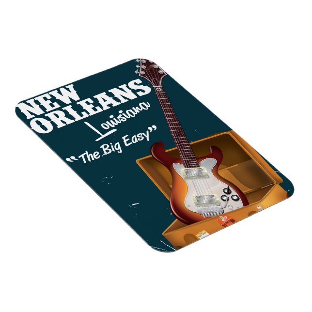 Íman cartaz da guitarra elétrica de Nova Orleans Louisi (Lado Direito)