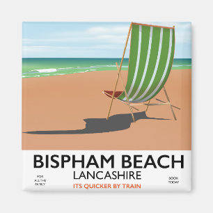 Íman Cartaz da praia de Bispham Lancashire
