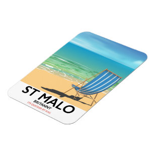 Íman Cartaz da praia de St Malo, Bretanha